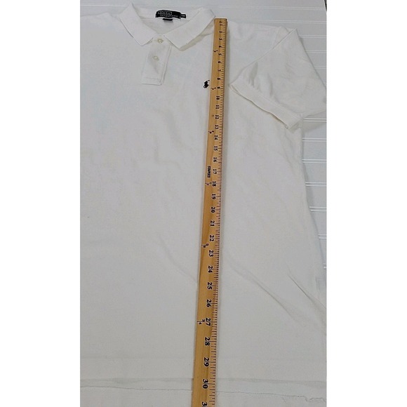 Ralph Lauren Polo‎ Shirt Men's 2XL SOLID White Pony Vintage 90s - Picture 6 of 11